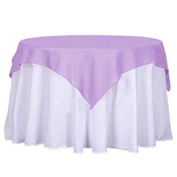 54"x54" Lavender Lilac Square Seamless Polyester Table Overlay