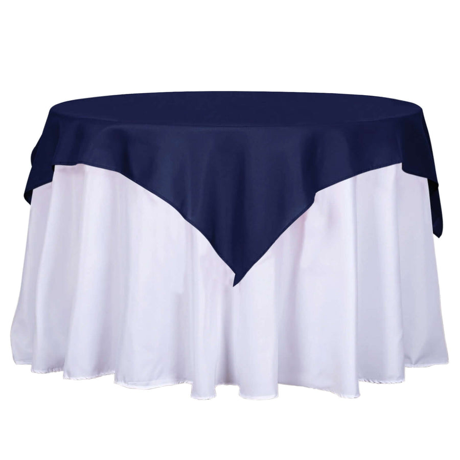 54" Navy Blue Square Polyester Table Overlay