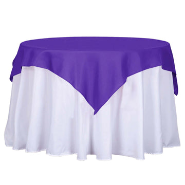 54"x54" Purple Square Seamless Polyester Table Overlay