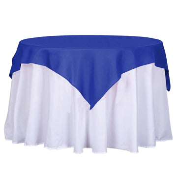 54"x54" Royal Blue Square Seamless Polyester Table Overlay