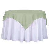 54Inch Sage Green Square Polyester Tablecloth Overlay, Washable Table Linen Overlay.