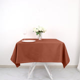 Terracotta (Rust) Polyester Square Tablecloth 54\"x54\"