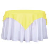 54 Yellow Square Polyester Table Overlay