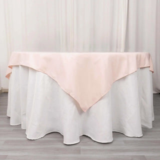 Elevate Your Event with the Blush Premium Seamless Polyester Square Table Overlay