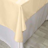70"x70" Beige Square Polyester Table Overlay