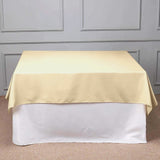 70"x70" Beige Square Polyester Table Overlay
