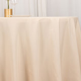 Add Elegance to Your Tables with the Beige Premium Seamless Polyester Square Table Overlay