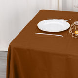 70x70inch Cinnamon Brown Seamless Polyester Square Table Overlay