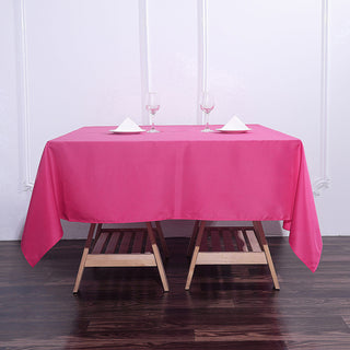 Elevate Your Event Decor with the Fuchsia Square Seamless Polyester Tablecloth