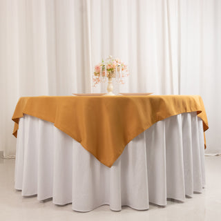 <h3 style="margin-left:0px;"><strong>Gold Premium Seamless Polyester Square Table Overlay</strong>