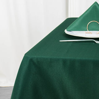 Uncompromising Convenience and Luxurious Appeal with the Hunter Emerald Green Premium Seamless Polyester Square Tablecloth