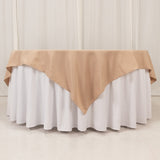 Nude Natural Premium Seamless Polyester Square Table Overlay 220GSM 70inch