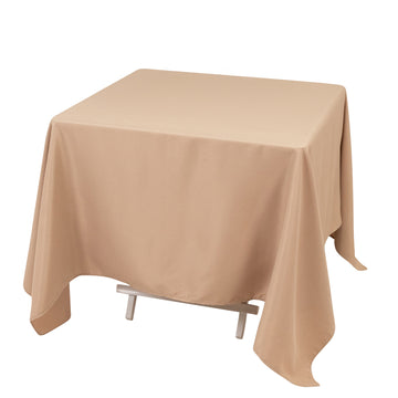 Premium Polyester Square Tablecloth 70"x70" Nude 220GSM Wrinkle-Resistant Table Cover