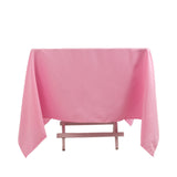 Pink Premium Seamless Polyester Square Tablecloth 220GSM 70inch