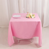 Pink Premium Seamless Polyester Square Tablecloth 220GSM 70inch