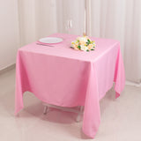 Pink Premium Seamless Polyester Square Tablecloth 220GSM 70inch