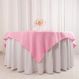 Pink Premium Seamless Polyester Square Table Overlay 220GSM 70inch