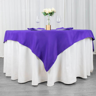 Add a Touch of Elegance with the Purple Premium Seamless Polyester Square Table Overlay
