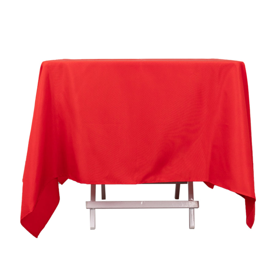 70x70inch Red 200 GSM Premium Seamless Polyester Square Tablecloth
