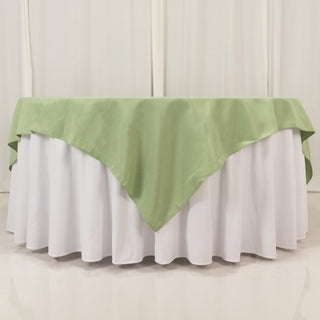 <h3 style="margin-left:0px;"><strong>Sage Green Premium Seamless Polyester Square Table Overlay</strong>