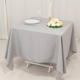 Silver Premium Seamless Polyester Square Tablecloth 220GSM 70inch