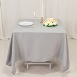 Silver Premium Seamless Polyester Square Tablecloth 220GSM 70inch