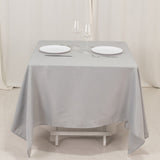 Silver Premium Seamless Polyester Square Tablecloth 220GSM 70inch