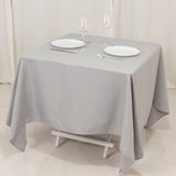 Silver Premium Seamless Polyester Square Tablecloth 220GSM 70inch