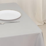 Silver Premium Seamless Polyester Square Tablecloth 220GSM 70inch