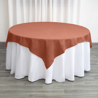 Terracotta (Rust) Square Polyester Table Overlay