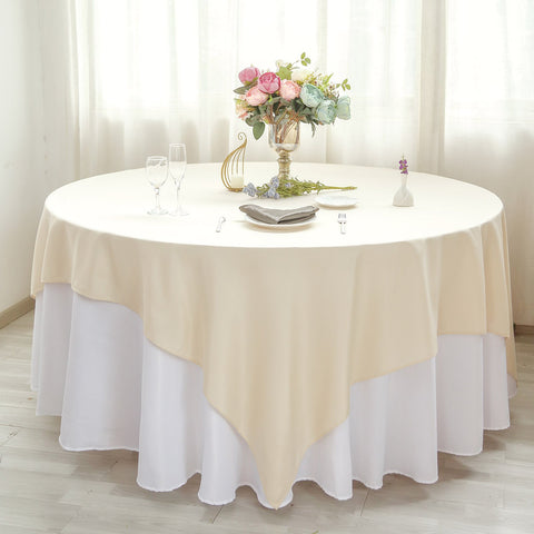 Beige Square Polyester Tablecloth