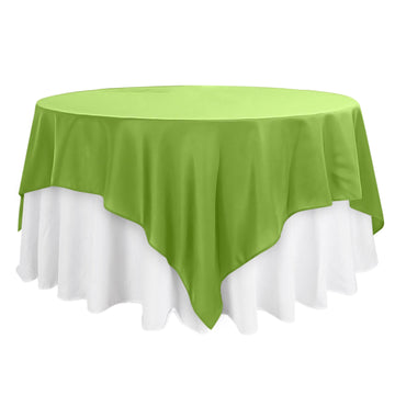 90"x90" Apple Green Seamless Square Polyester Table Overlay