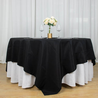 Effortless Elegance with the Black 220GSM Seamless Polyester Table Overlay