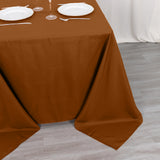 90"x90" Cinnamon Brown Seamless Square Polyester Table Overlay