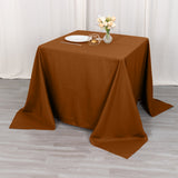 Cinnamon Brown Polyester Square Tablecloth 90x90 Inch