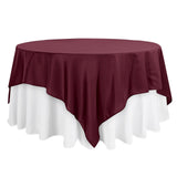 90inch Burgundy Seamless Square Polyester Table Overlay