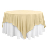 90inch Champagne Seamless Square Polyester Table Overlay