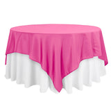 90Inch Fuchsia Seamless Square Polyester Table Overlay