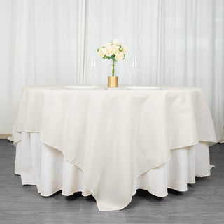 Versatile and Durable Ivory Polyester Table Overlay