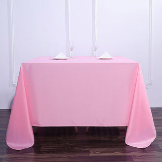 Add Elegance to Your Event with a Pink Seamless Square Polyester Tablecloth