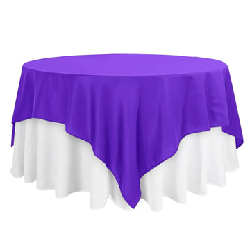 90"x90" Purple Seamless Square Polyester Table Overlay