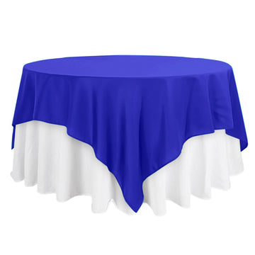 90"x90" Royal Blue Seamless Square Polyester Table Overlay