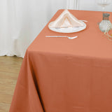 90" Terracotta (Rust) Square Polyester Table Overlay