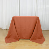 90" Terracotta (Rust) Square Polyester Table Overlay