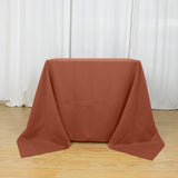 Terracotta (Rust) Polyester Square Tablecloth 90Inch
