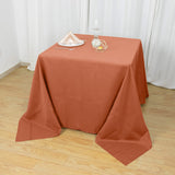 90" Terracotta (Rust) Square Polyester Table Overlay