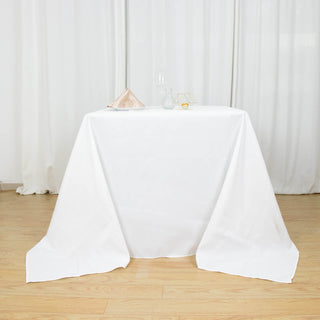 Create Unforgettable Memories with the 90x90 White Seamless Premium Polyester Square Tablecloth