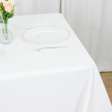 90inch White 200 GSM Seamless Premium Polyester Square Tablecloth