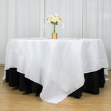 90inch White 200 GSM Seamless Premium Polyester Square Table Overlay