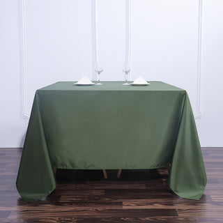 Elevate Your Event Decor with the Olive Green Seamless Square Polyester Tablecloth